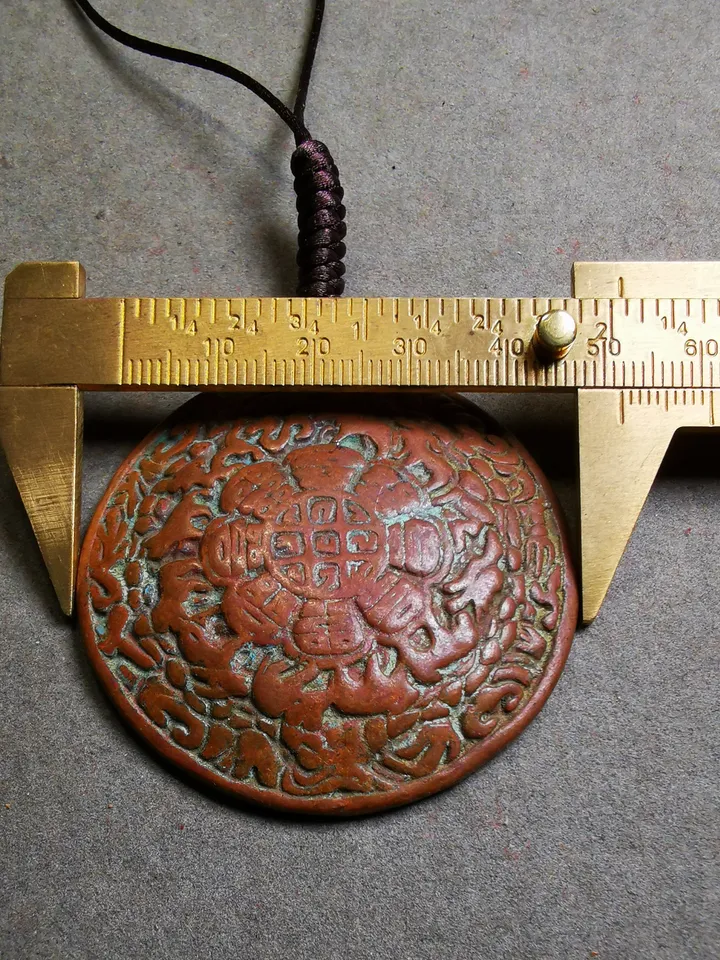Gandhanra Acient Tibetan Buddhist Amulet,Melong Mirror, Calendar Badge,SIPAHO(srid pa ho),Unique 2 Sided Pattern