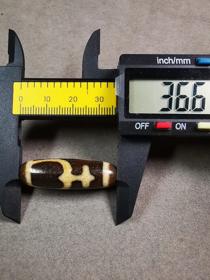 Gandhanra Tibetan Longevity Treasure Vase Dzi Bead,Tibetan Chung,Wealth Amulet,Small Size 36*11 mm
