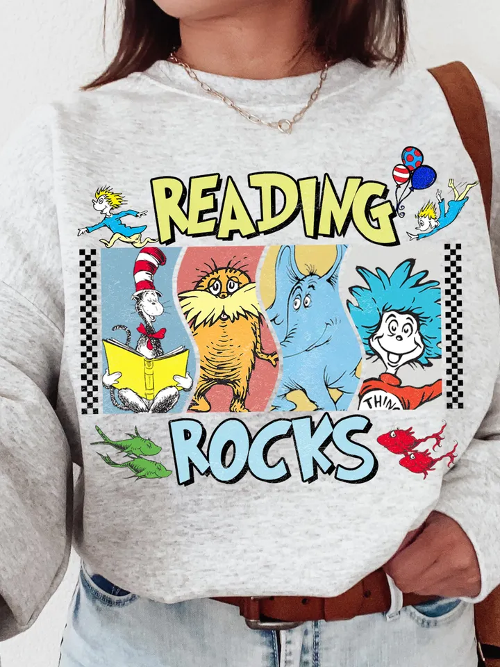 Read Rocks America Day png, One fish two fish, Dr.susse Png, Red fish blue fish, Reading Day png, Teacher gift png, Toddler seuss shirt png