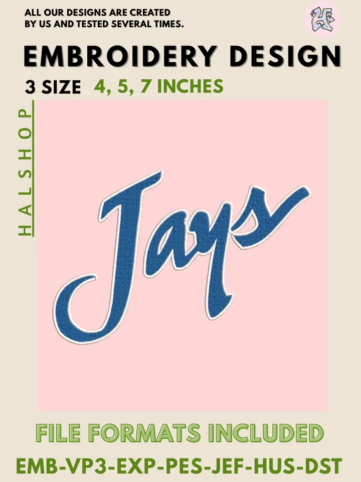 Creighton Bluejays College Logo Embroidery Design – NCAA Team Digital Embroidery File 💙✨