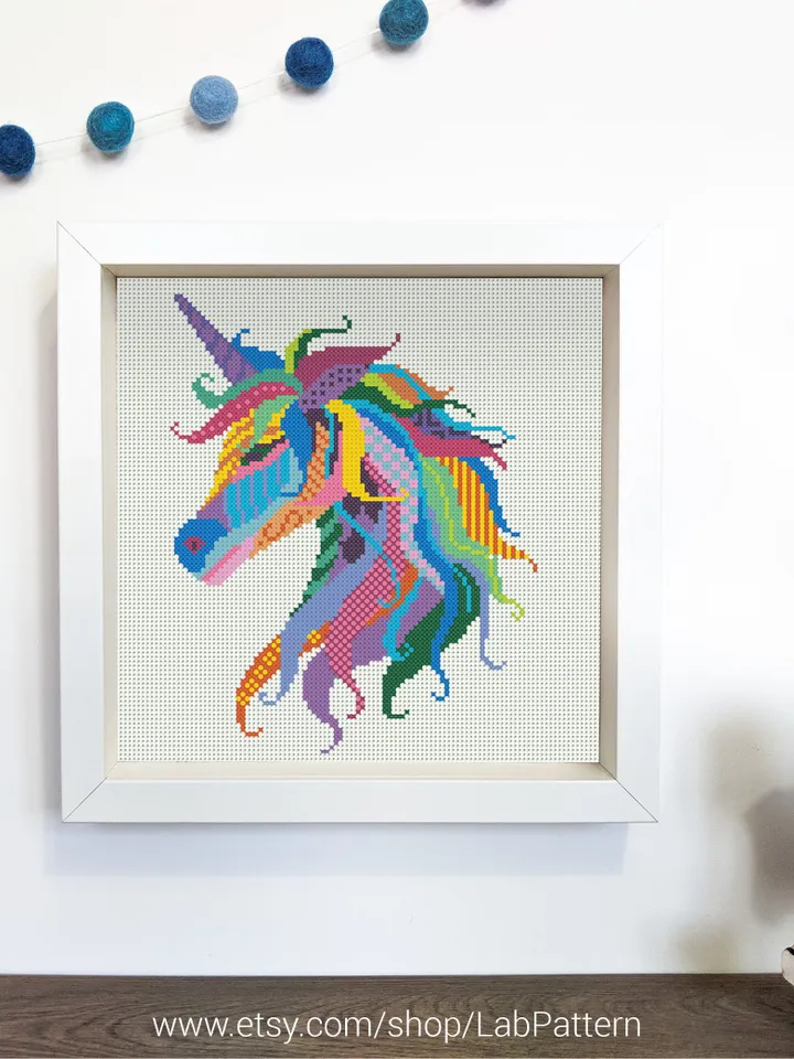 Mandala Unicorn Cross stitch pattern | Embroidery Pattern | Instant Download | Embroidery Designs