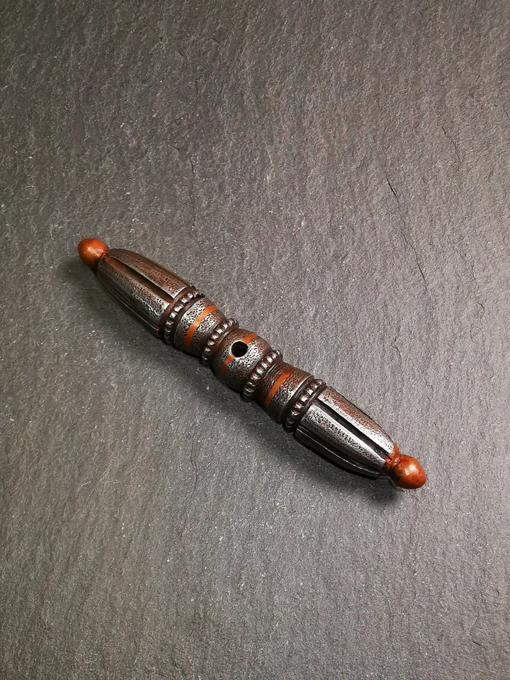 Gandhanra Vintage Tibetan Ritual Implement - Nine-Pronged Vajra Dorje - Made of Cold Iron - 30 Years