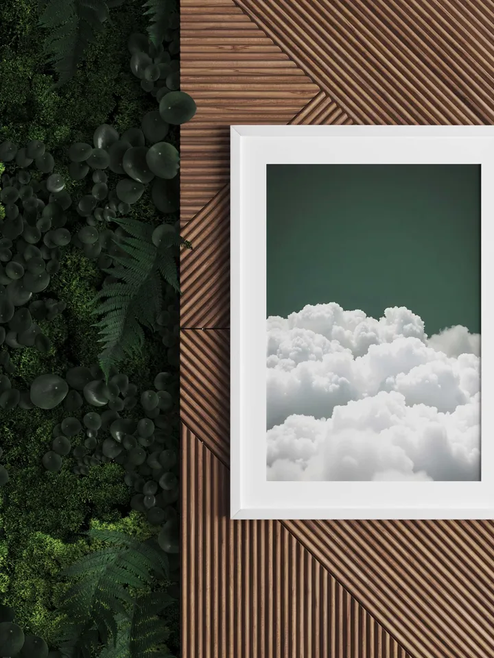 Emerald Green Cloud Wall Art Print, Bedroom Wall Decor Over the Bed Art, Above Bed Decor, Bedroom Decor, Abstract, Minimalist, Dark Green