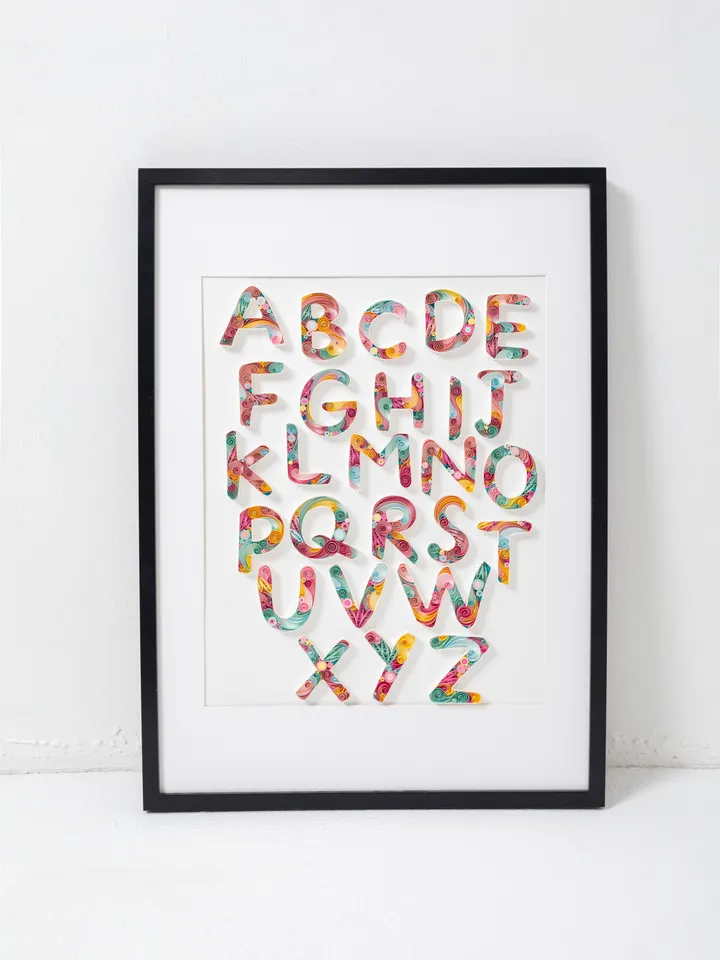 Original quilled Alphabet A-Z | Quilling Art | Wall Art