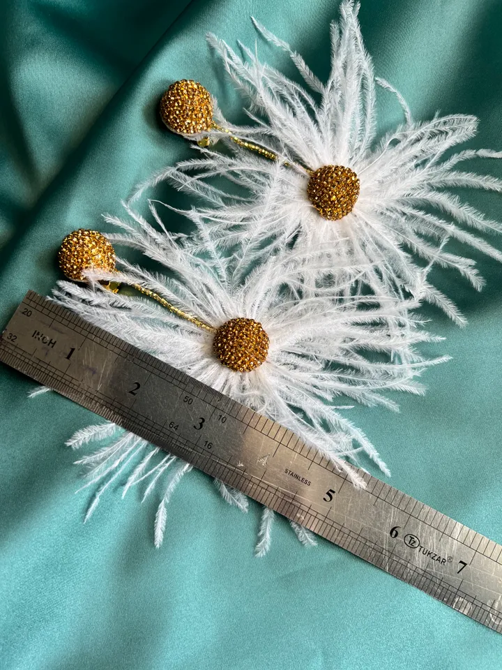 Feather and Crystal Earrings