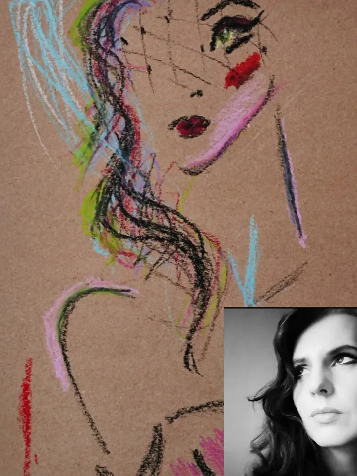 Custom digital file portrait via Burlesque diva