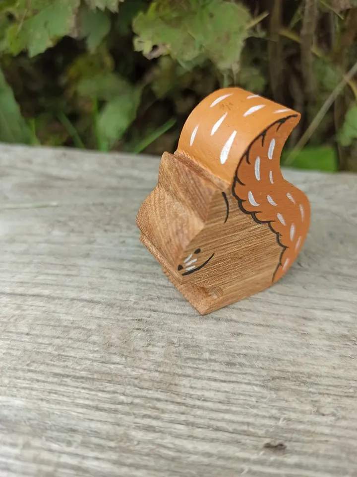 Wooden toy hedgehog,wood squirrel forest animals,Montessori baby toys, first toy