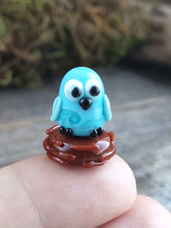 GLASS FIGURINES Tiny owl Miniature owl figurine Glass owl gifts Small owl sculpture Preschool graduation gifts Terrarium decoration