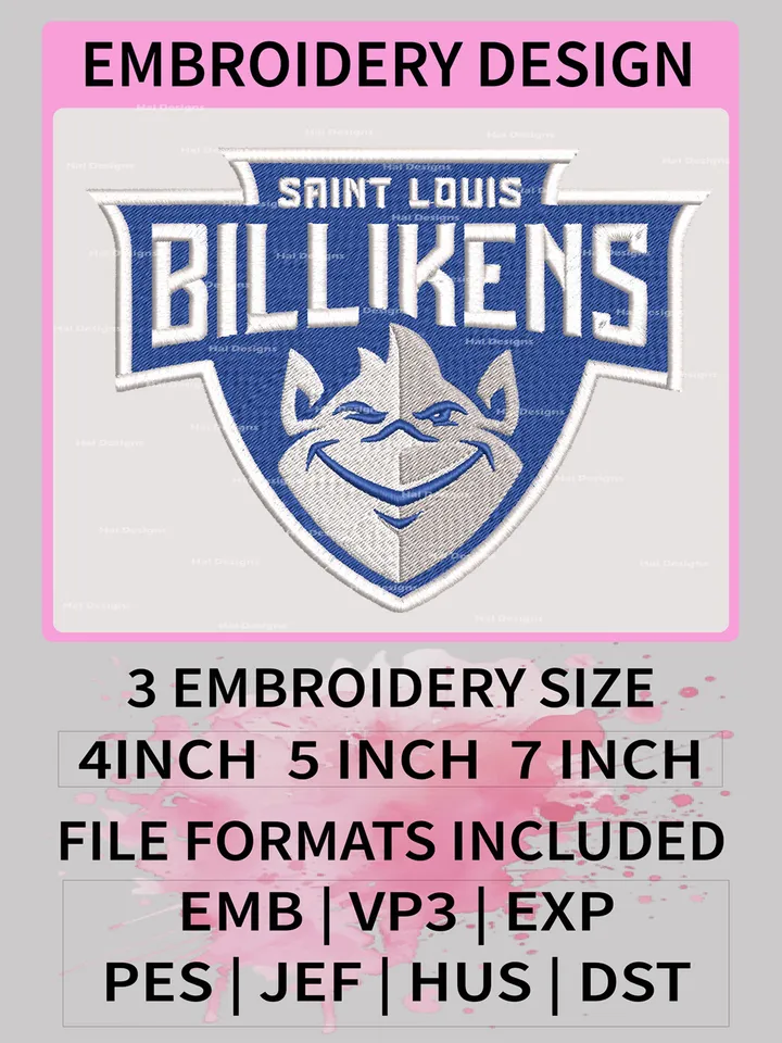 NCAA Saint Louis Billikens Embroidery Files | Machine Embroidery Designs