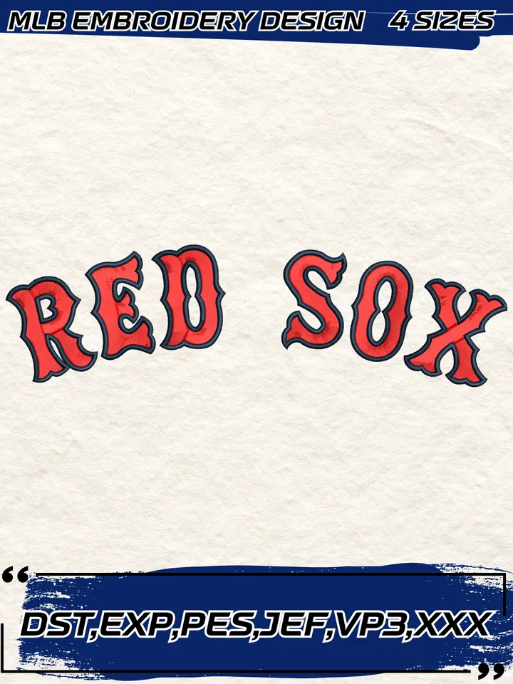 Boston Red Sox Jersey Logo Embroidery Design,MLB Embroidery Design,Machine Embroidery Design File,4 Sizes, Digital Download