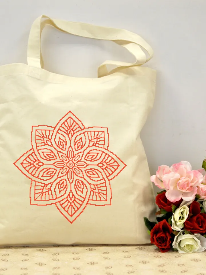 Mandala set cross stitch pattern download PDF Crescent moon cross stitch chart, Mandala pattern digital PDF, Easy monochrome embroidery #S32