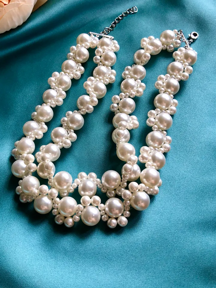 Double Majorca Pearl Necklace