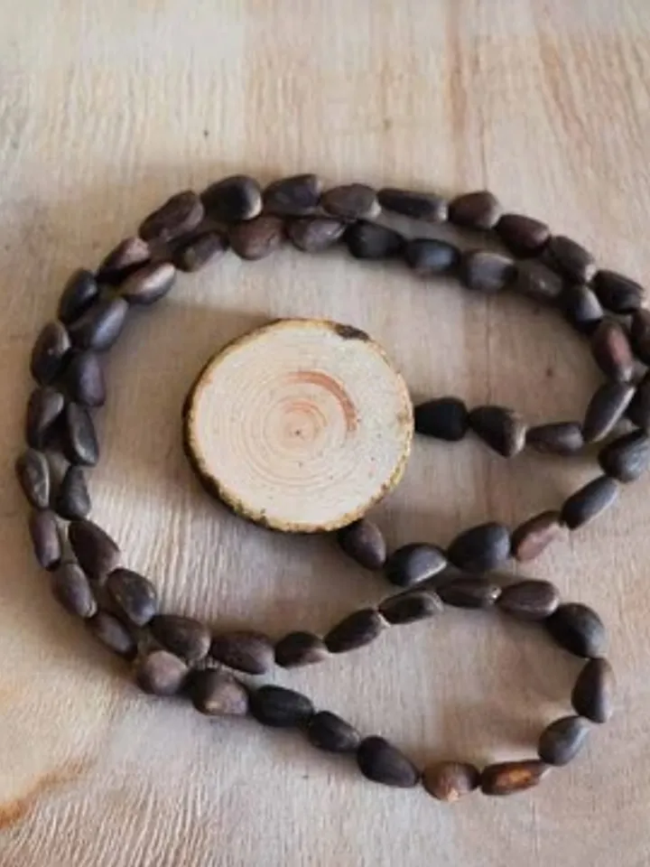 Cedar beads with a pendant