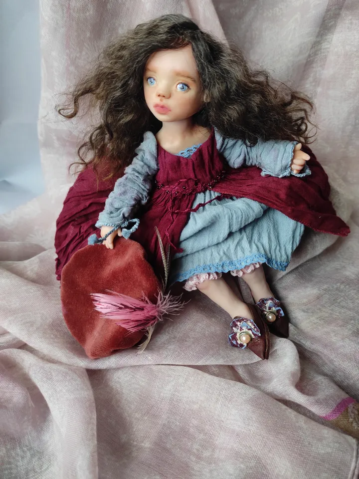 Handmade collectible doll. Doll in Venetian style. Snow White.
