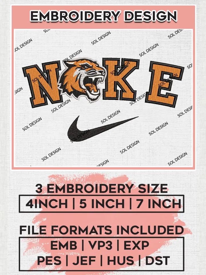 NI.kee RIT Tigers Team Logo Embroidery Design Files, NCAA RIT Tigers Machine Embroidery, NCAA Teams, 3 sizes, NCAA Machine embroidery designs, Digital Download