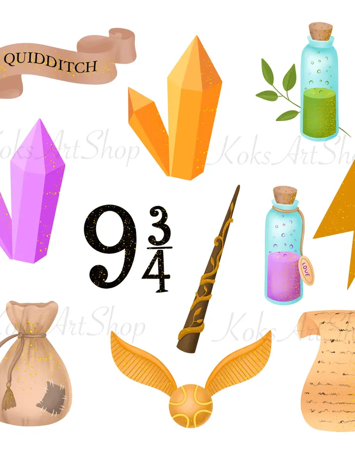 Wizard Clip Art, Wizarding school, Wizarding PNG, Magic Clipart, Magical school, Magic Stickers, Wizarding Stickers, Hogwart legacy