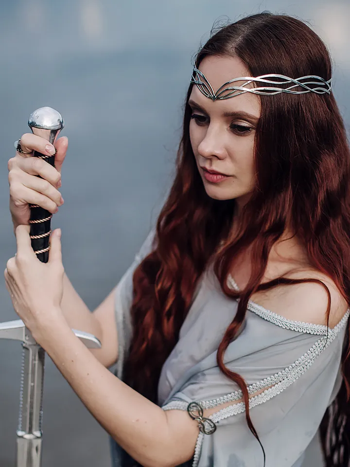 Sorceress diadem fantasy legends Tiara Elven Crown boho romantic Wedding Headpiece Celtic medieval elven Queen Nyneve