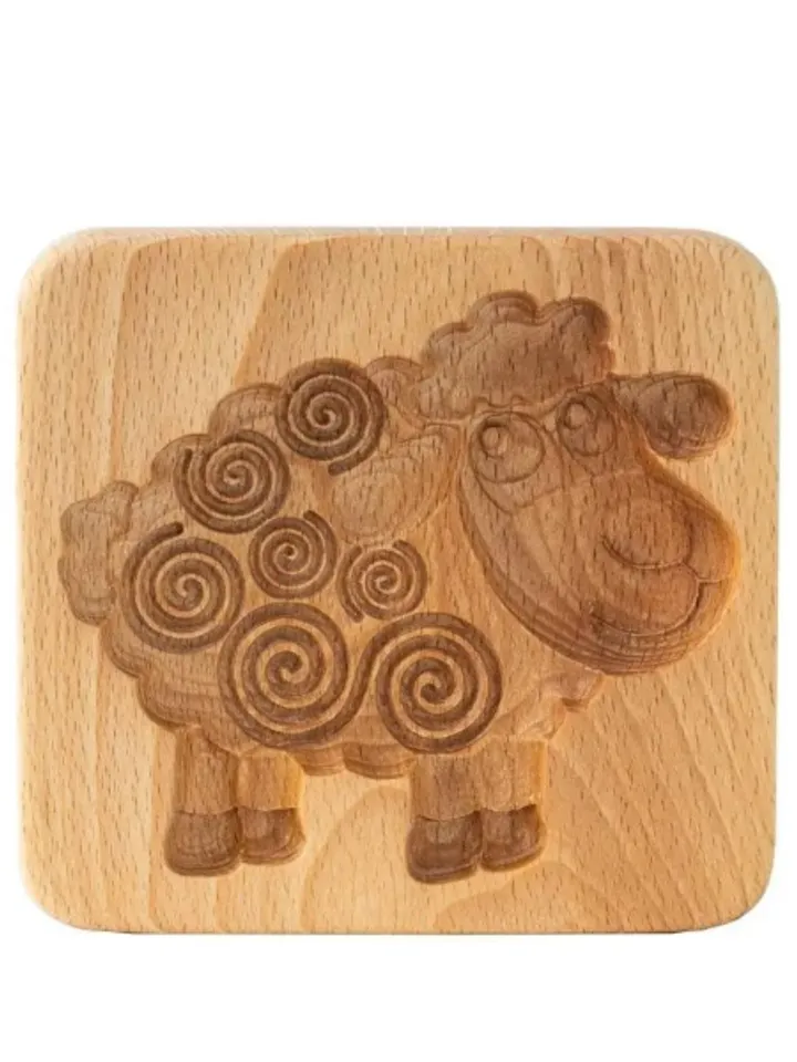 Sheep Embossed cookie mold, cookie cutter, wooden mold, Wooden stamp stamp for gingerbread cookies springerle stamp