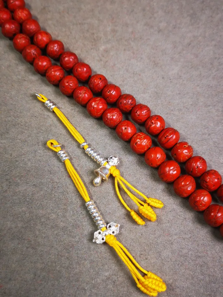 Gandhanra Handmade Tibetan Sterling Silver Mala Counters,Prayer Bead Counters,with Dorje and Vajra Pendant,3mm Mini Size