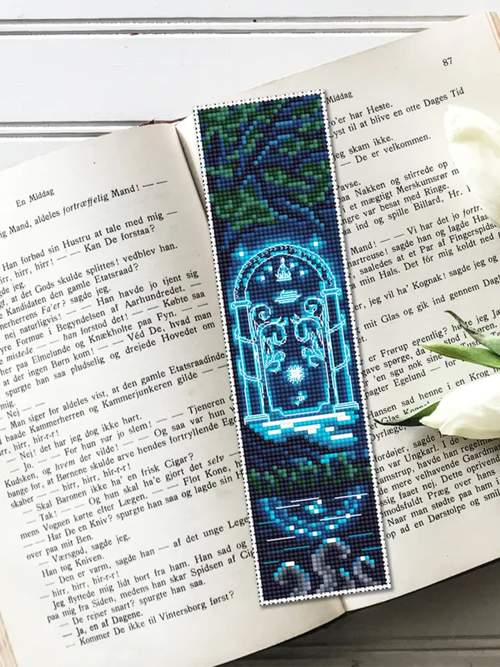 Fantasy bookmark cross stitch pattern download PDF Magic handmade bookmark digital, Wizarding world cross stitch, Fairy door embroidery #B88