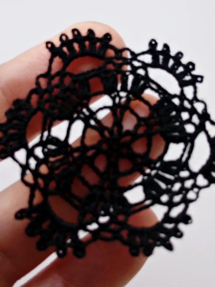 Miniature Black Doily