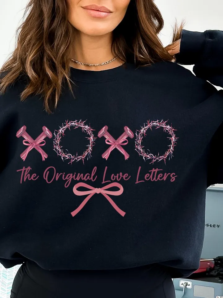 XOXO the original love letters png, Christian Valentines Png, Valentine Day Png, Valentine Bow Png, Christian Shirt, Jesus Valentine Png