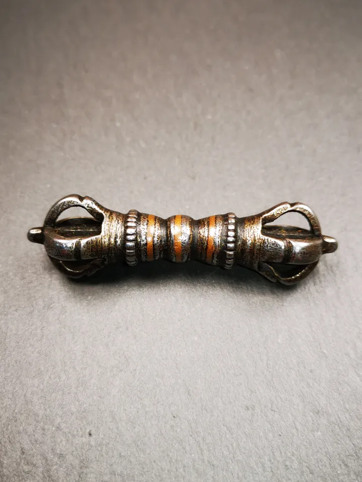 Vintage Tibetan Ritual Implement by Gandhanra - Five-Pronged Vajra Dorje of Vajrayana Buddhism - Made of Cold Iron