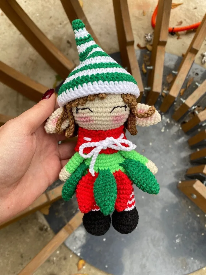 PDF Christmas Elf Doll, Christmas amigurumi pattern, Christmas ornament Elf, Christmas decoration Christmas crochet Amigurumi Christmas Doll