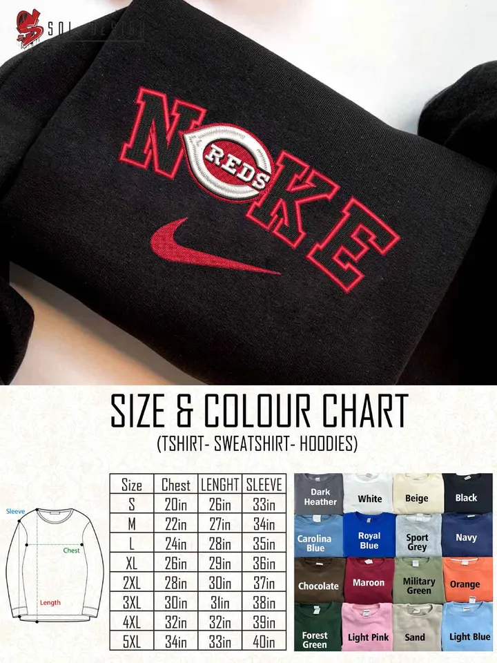 Ni.kee Cincinnati Reds Embroidered Sweatshirt, MLB Cincinnati Reds Embroidered T Shirt, MLB Embroidered Sweater, MLB Reds Shirt, Baseball Team Embroidered Hoodie
