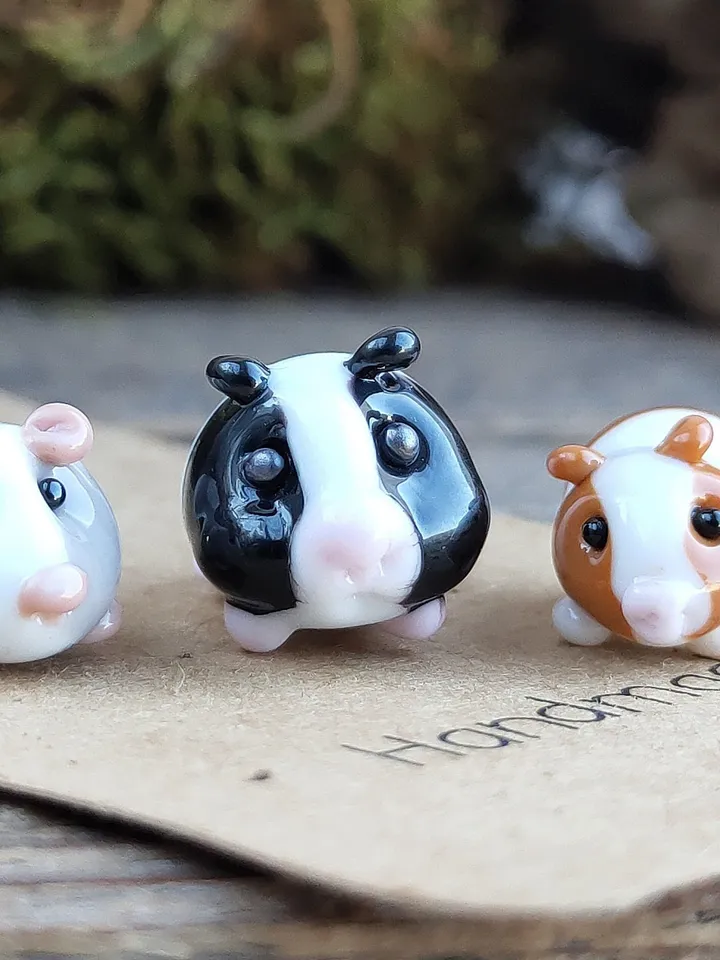 GUINEA PIG figurine GLASS figurines guinea pig gifts Pet guinea pig toy Glass guinea pig art miniature guinea pig Dollhouse Miniature animal