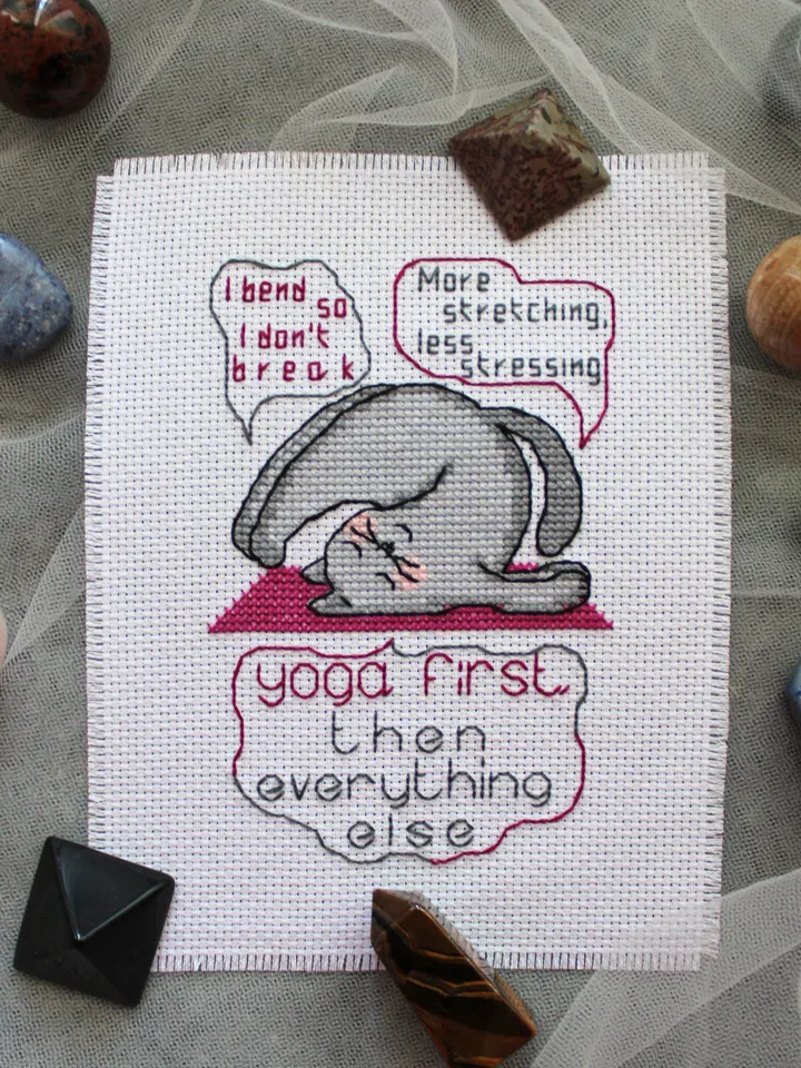 Cross stitch pattern Yoga, easy cross stitch chart PDF, gift idea for yoga lover