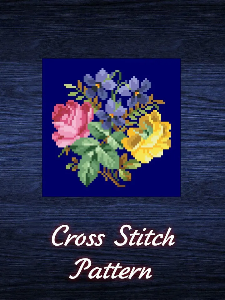 Antique Cross Stitch Pattern Mini Antique Bouquet Digital Download PDF