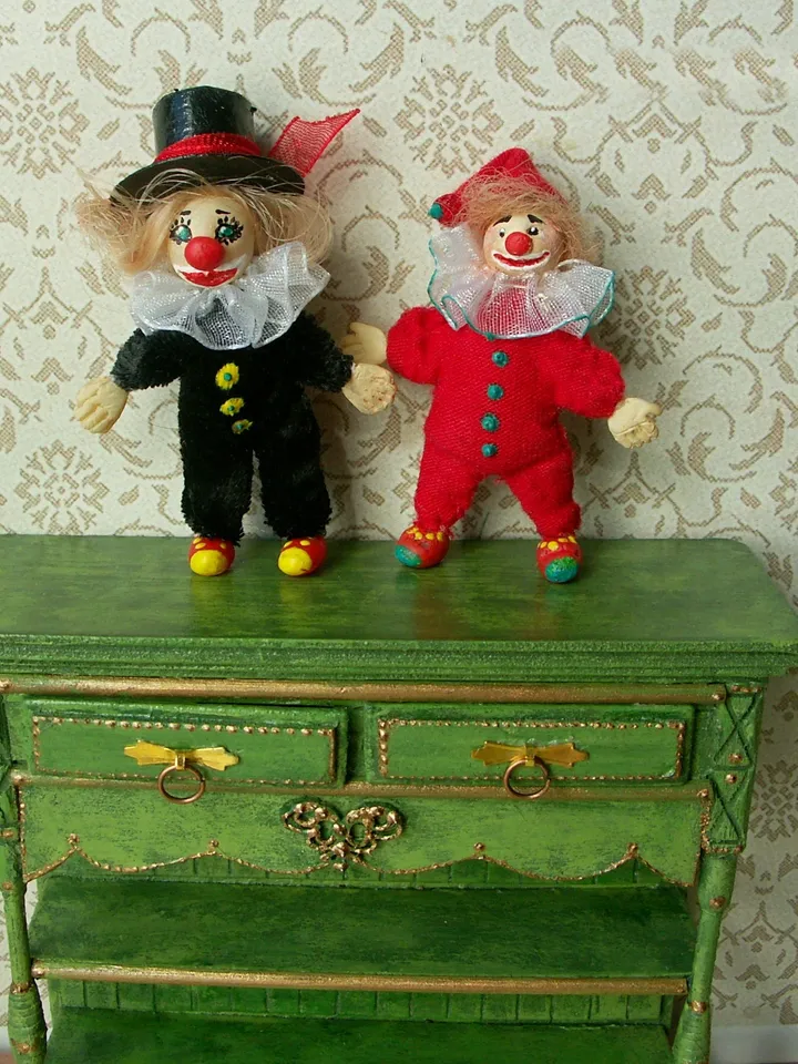 Little clowns for dolls. Doll toy.1:12 scale.