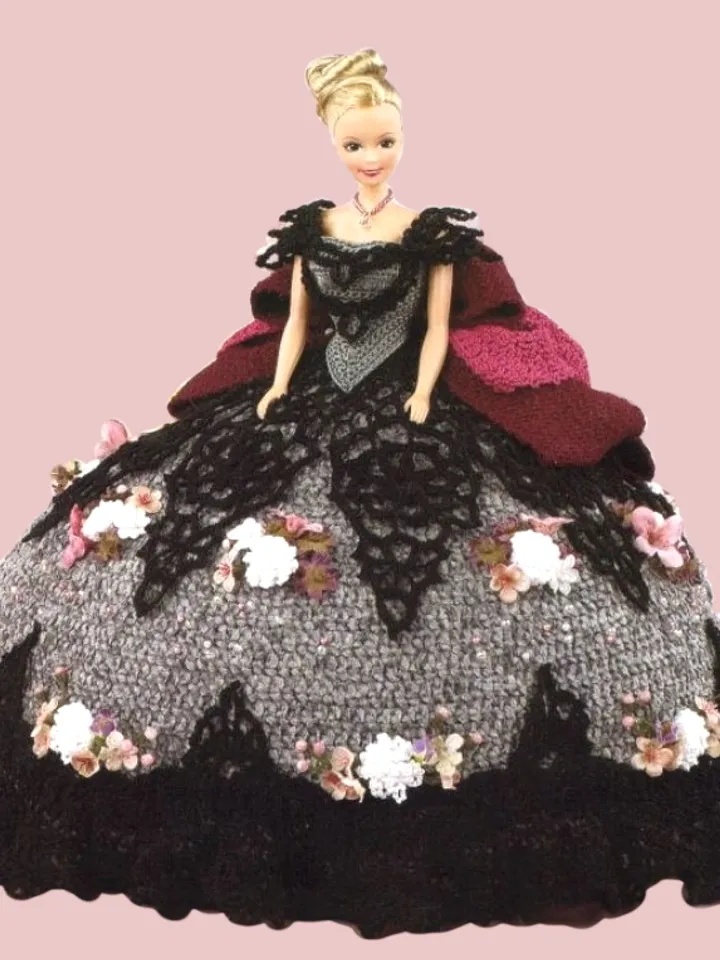 BC101 Dress Barbie Vintage Crochet Pattern PDF Fashion Dolls size 11 1/2 inches
