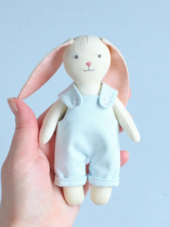 2 PDF Mini Bunny with Clothes and Basket Sewing Patterns Bundle