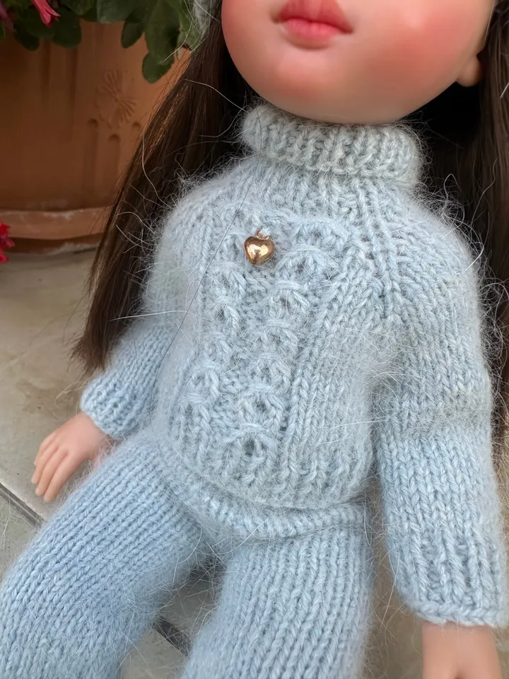 Paola Reina Doll 4 ITEMS Set: Exclusive Handmade Outfit - Sweater, pants, pompon hat, shoes