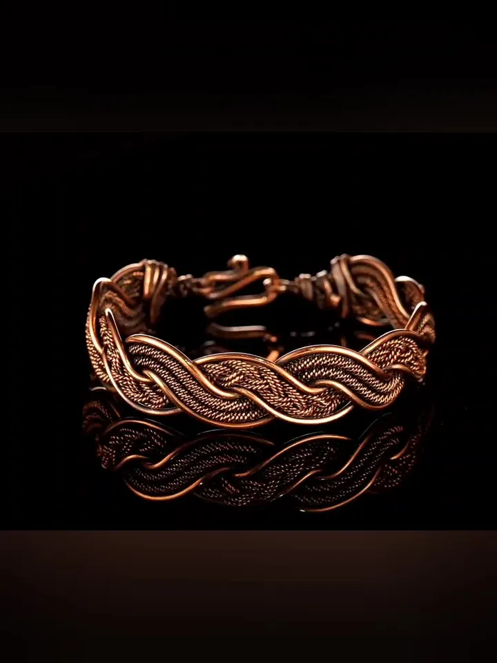 Copper wire wrapped bracelet for woman 7th Anniversary gift Small size bracelet Antique style copper Jewelry