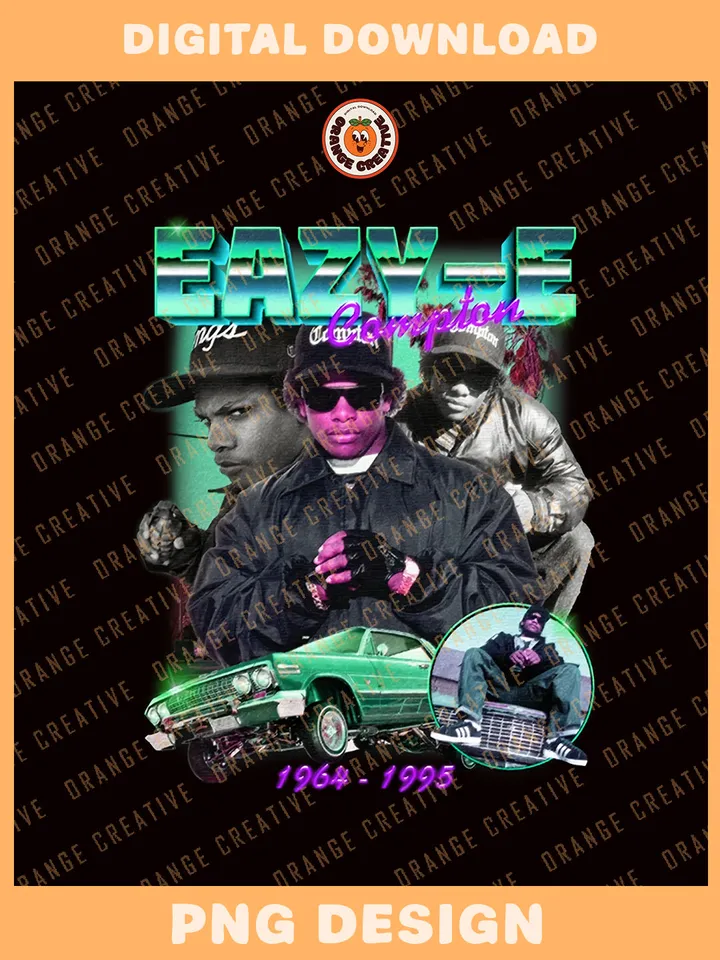 90s Eazy-E Rapper Bootleg T-shirt PNG, 90s Bootleg Template, Graphic Eazy-E Rapper  PNG Files, Custom Bootleg Hip Hop Rap Tee, Digital Download