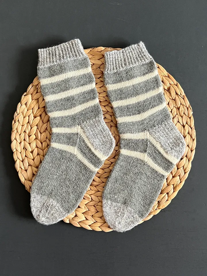 Handmade knitted womens socks
