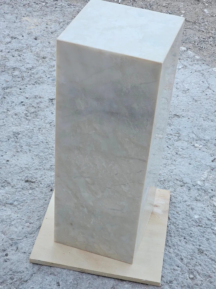 White and cream Marble side table,plinth italian marble 100% handmade, cube marble, calacatta plinth