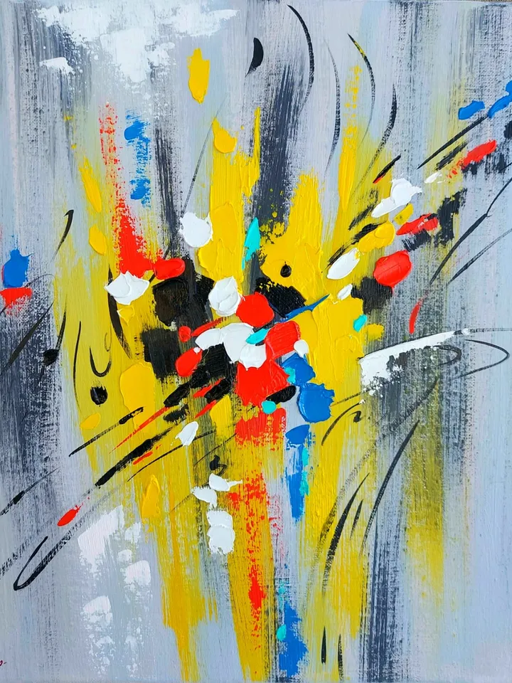 Abstract oil painting "Motion" 40x35 cm\ 16x14 inches.