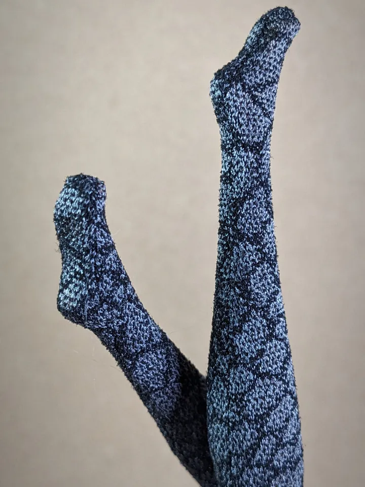 Handmade gray fishnet tights for 1/6 scale fashion dolls