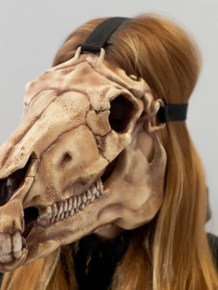 Horse Skull Mask, Horror Mask, Realistic Skull Mask, halloween scary mask, creepy mask, skull costume mask, shamanic mask,pagan mask