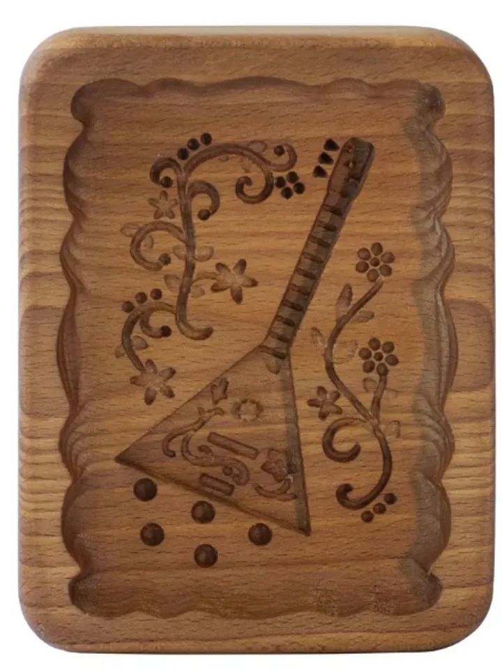 Balalaika Embossed cookie mold, cookie cutter, wooden mold, Wooden stamp stamp for gingerbread cookies springerle stamp
