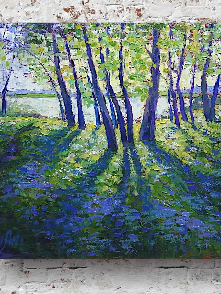 Birch Tree Painting Aspen Tree Original Art Spring Landscape Oil Painting On Canvas Art Forest 12"x16" By Colibri Art