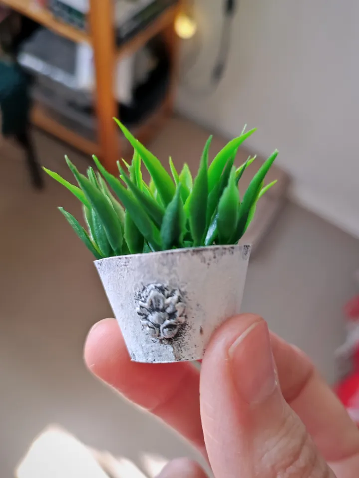 Miniature Dollhouse Indoor Plants Set with Shelf 1/6 Scale