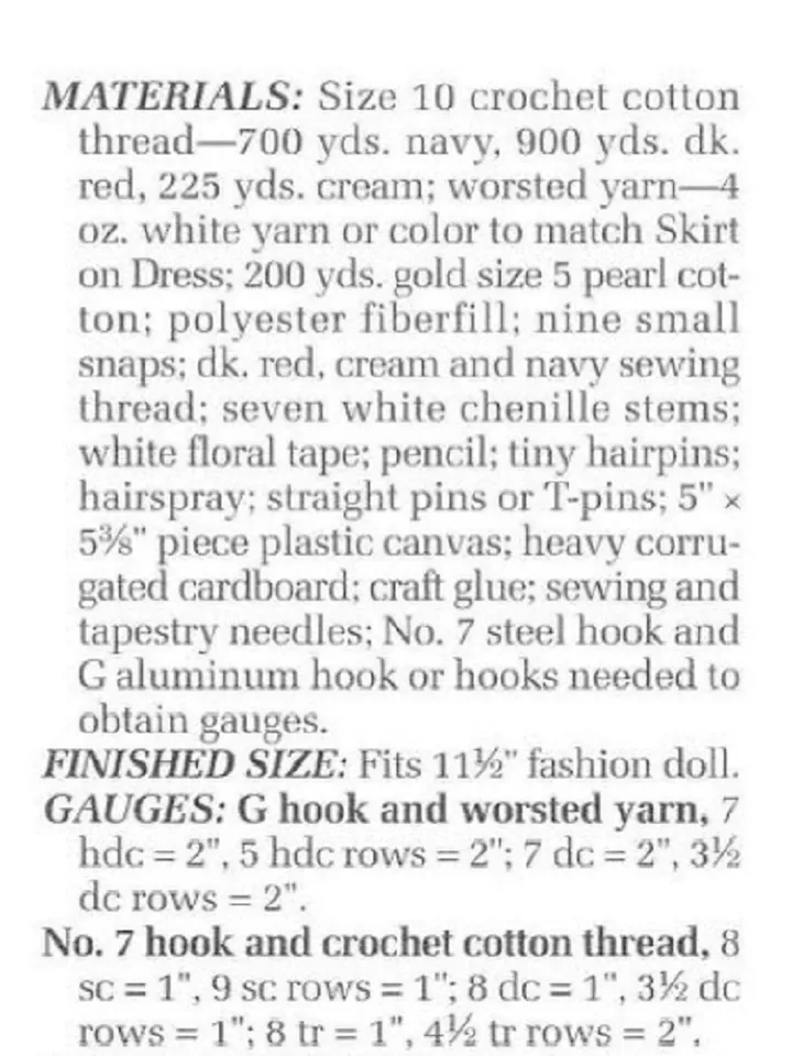 Vintage Barbie Dress Crochet Pattern for Dolls 11-1/2" Digital Download PDF