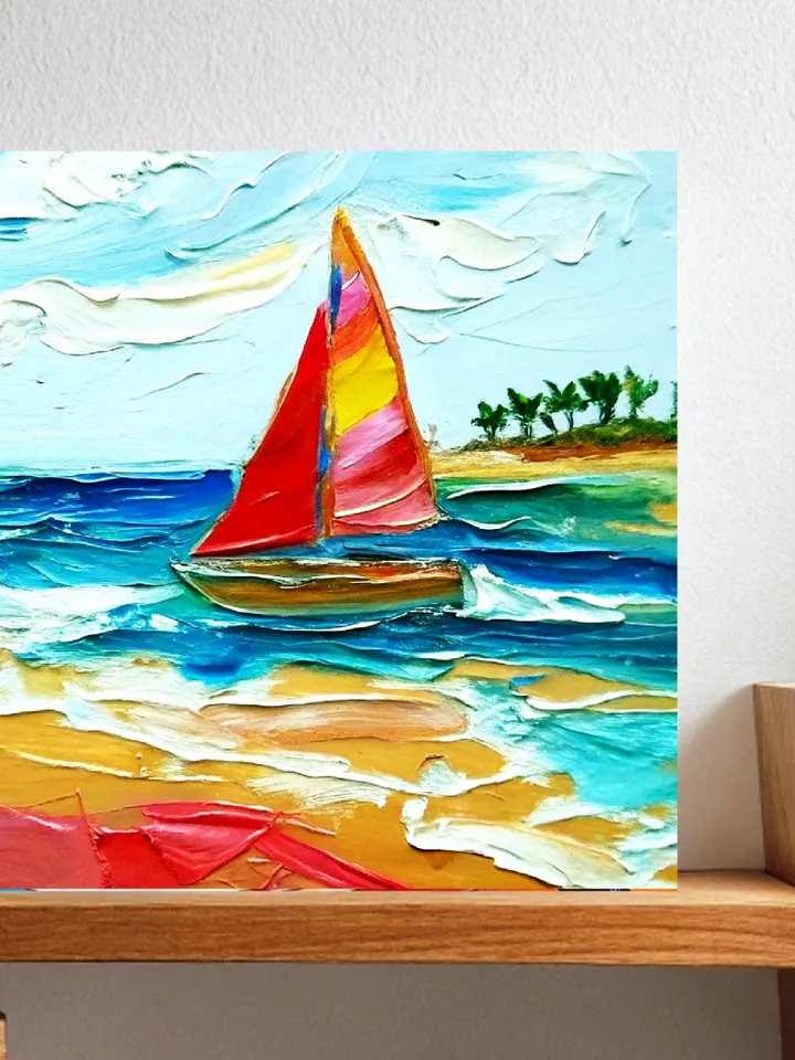 Seascape Laguna Beach Painting Impasto oil Painting Original Art Sailboats California Small Painting Impressionist Art by ArtProkopaloSv