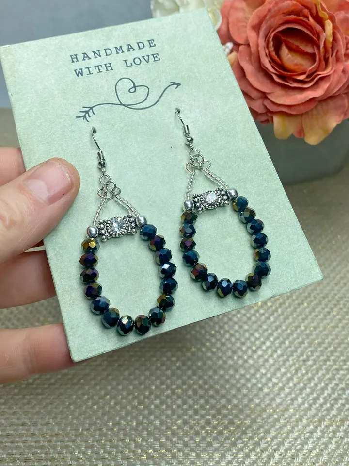 Classic handmade earrings.Handmade jewelry.