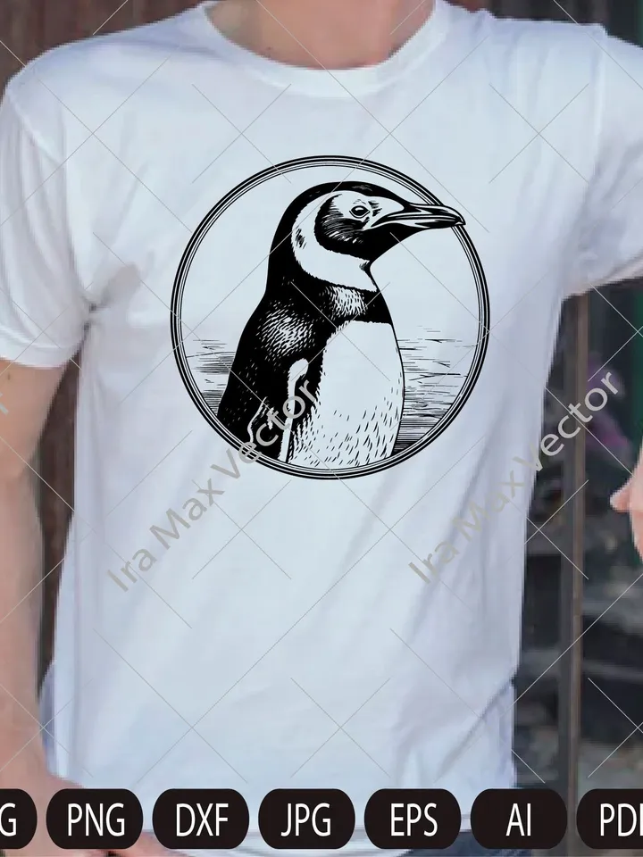 Penguin Svg, Penguin logo,King Penguin SVG, Sea Animal SVG, Penguin Silhouette, Penguin Clipart, Penguin SIlhouette, Penguin detailed